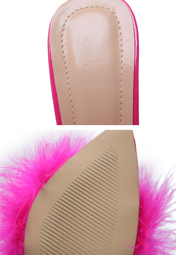 Title 1, Pointed Toe Feather Stiletto Sandals offer soph...