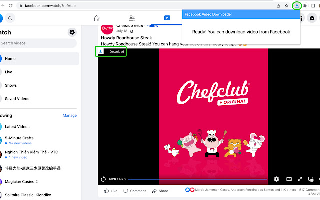 Facebook Downloader-Download Videos Online chrome extension