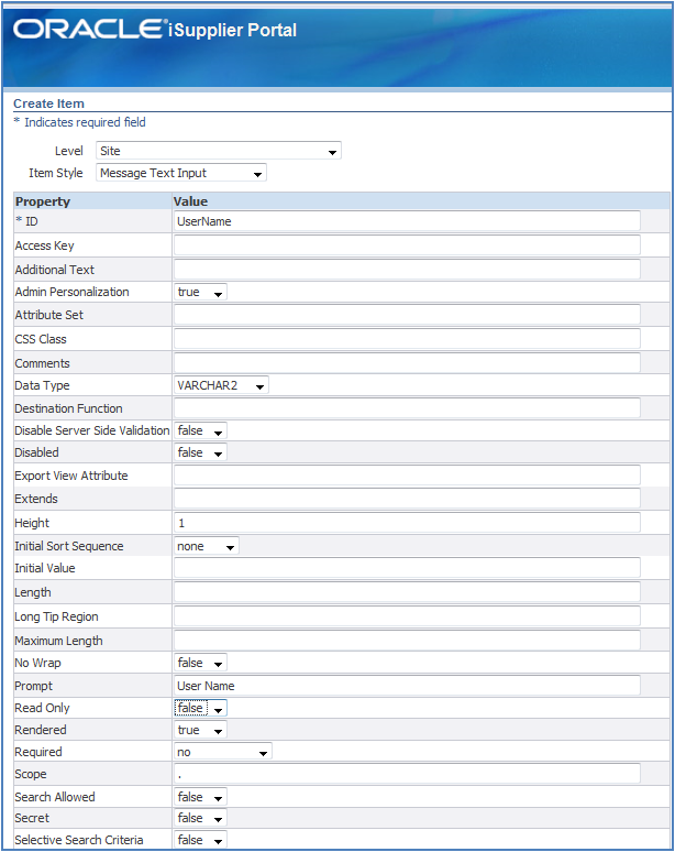 Item properties in CO extension