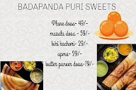 Badapanda Puri Sweet & South Indian menu 1