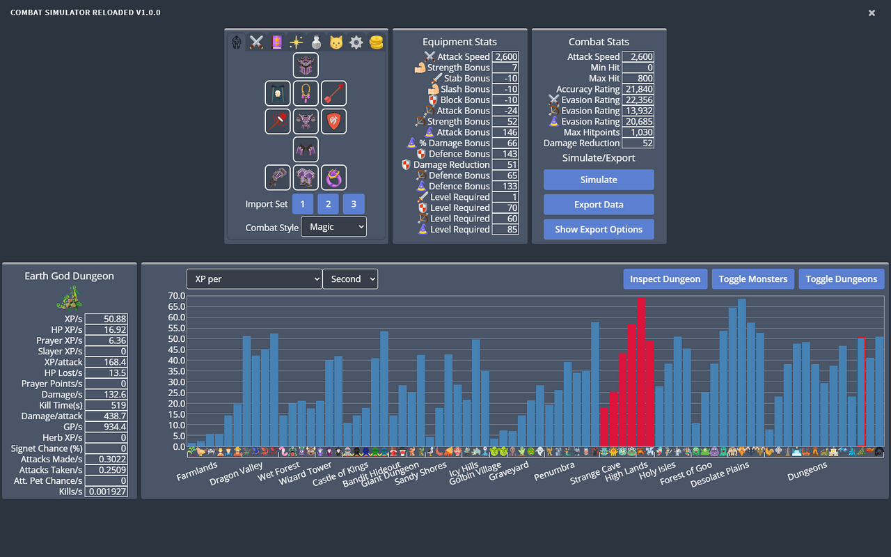 Melvor Idle Combat Simulator Reloaded Preview image 0