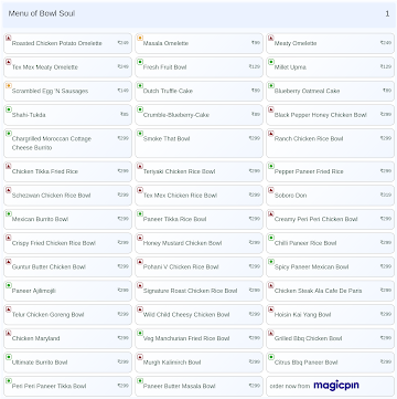 Bowl Soul menu 