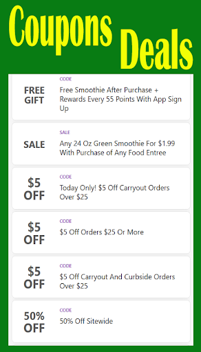 TropicalSmoothies Cafe Coupons  & 1000's of Games