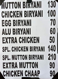 Munna Biriyani, Kolkata menu 1