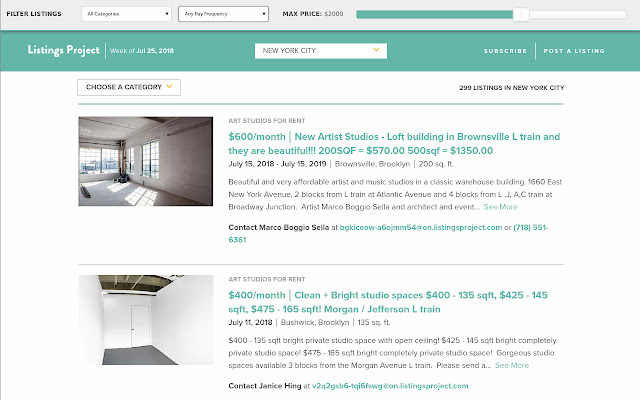 Listings Project Listings Filter chrome extension