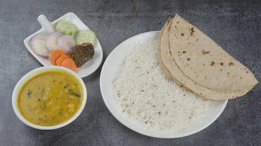 Dal Tadka [500 Grams] And Jeera Rice [640 Grams] And 8 Phulka+Salad With Achar