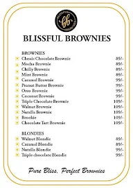 Blissful Brownies menu 1