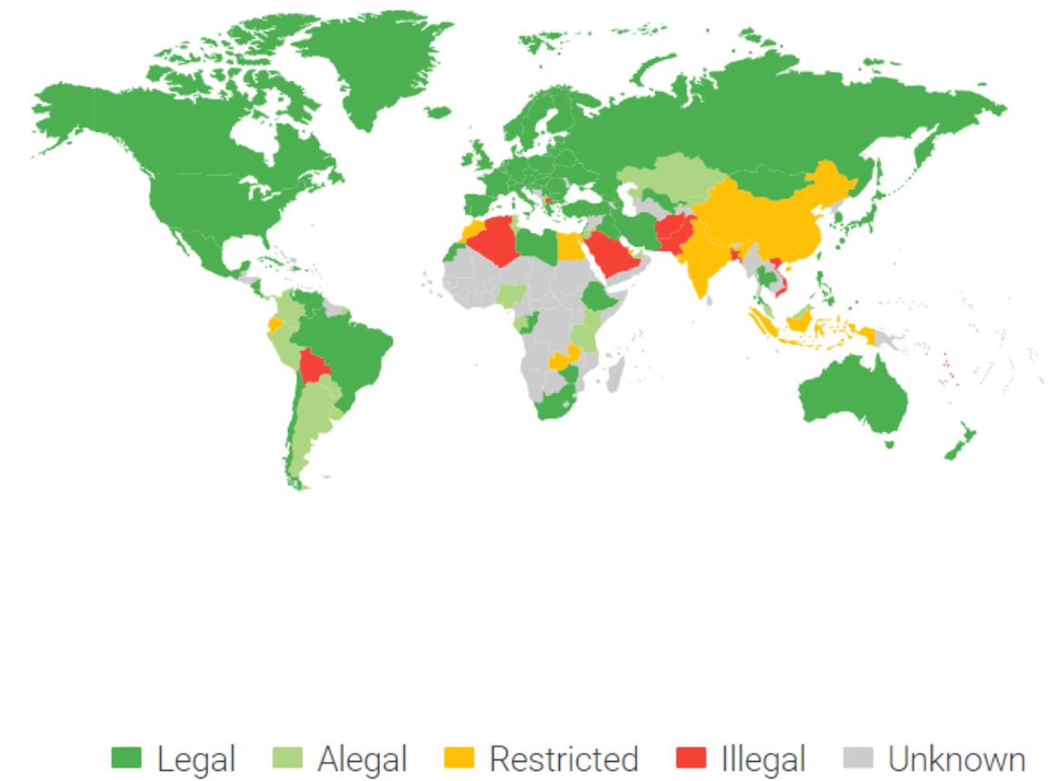 Bitcoin mining legality map