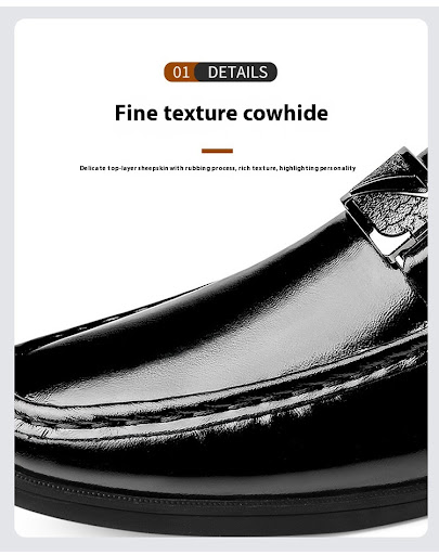 Title 11, Genuine leather business shoes with height incr...