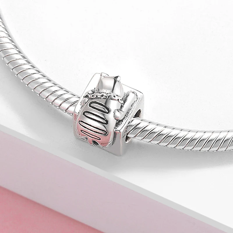 S925 Sterling Silver Beaded Cat Bracelet DIY Accessories Toilet Bath Box Decadent Beads for jewelry making and personal 