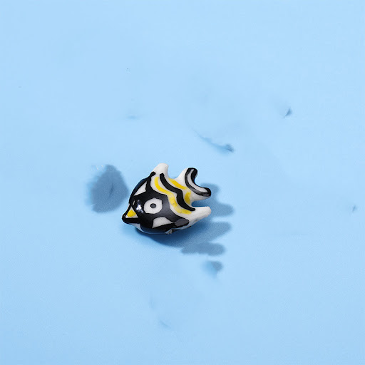 Title 1, Cute Hand-painted Black Big Fish Ceramic Beads ...