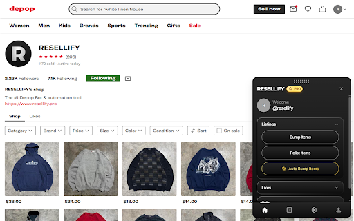 RESELLIFY - The #1 Depop Bot & Automation Tool