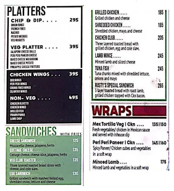 Rusty's menu 