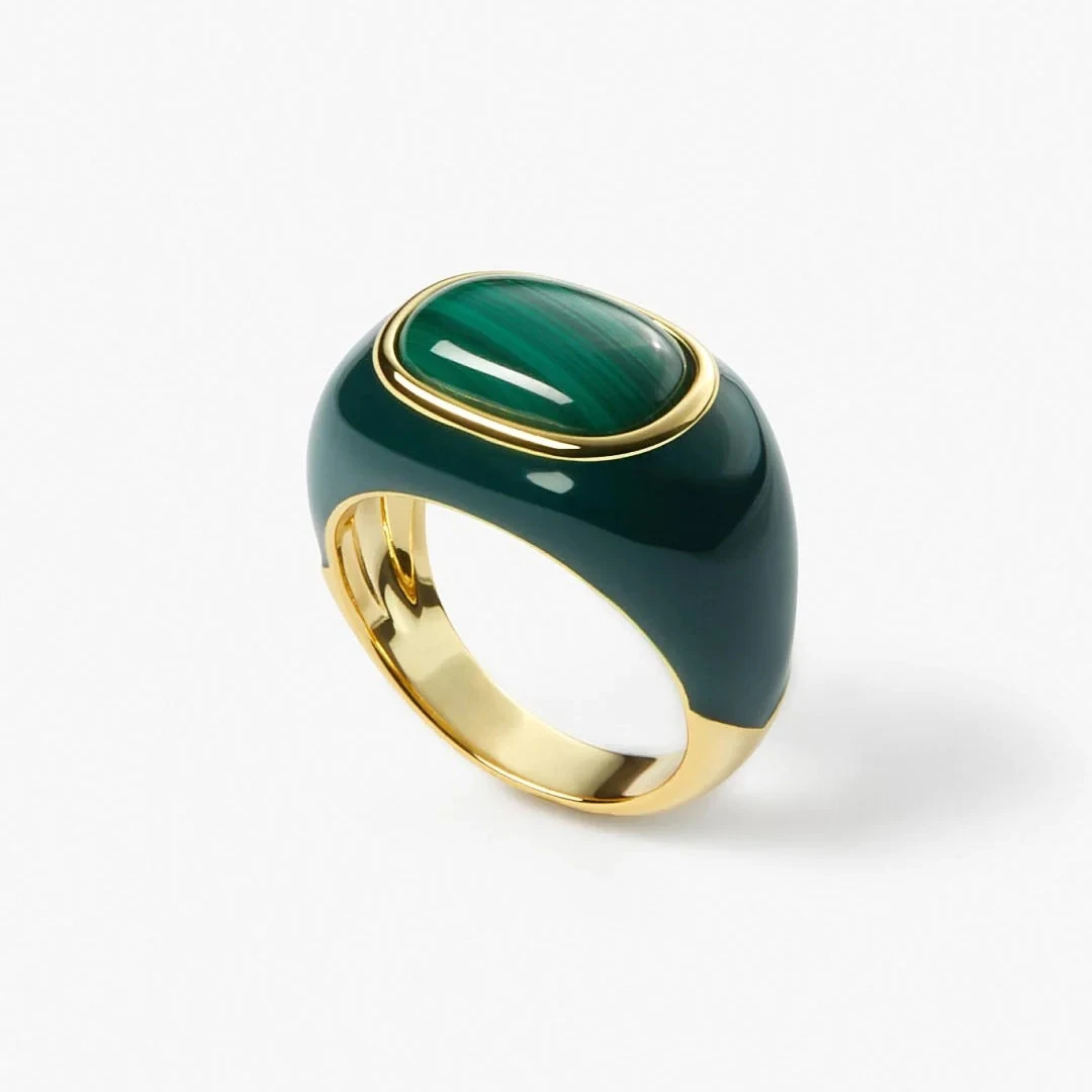 Title 5, Vergoldeter Ring 18K Echtgold Kupfer Beschichtu...