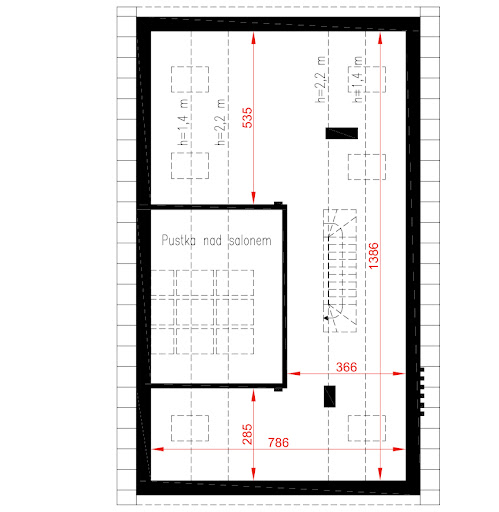 Z widokiem na gwiazdy pa - A118/1 - Rzut strychu do indywidualnej adaptacji (44,2 m2 powierzchni użytkowej)