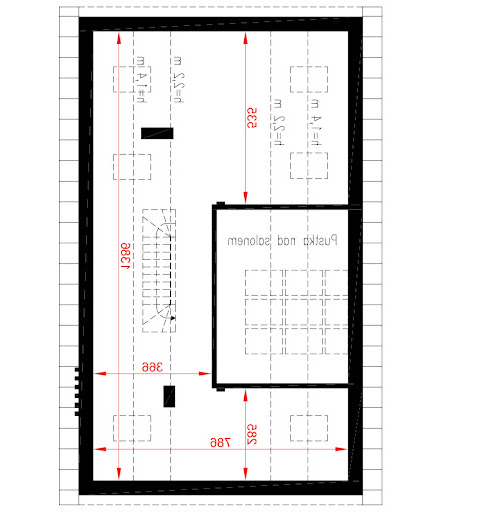 Z widokiem na gwiazdy pa - A118/1 - Rzut strychu do indywidualnej adaptacji (44,2 m2 powierzchni użytkowej)