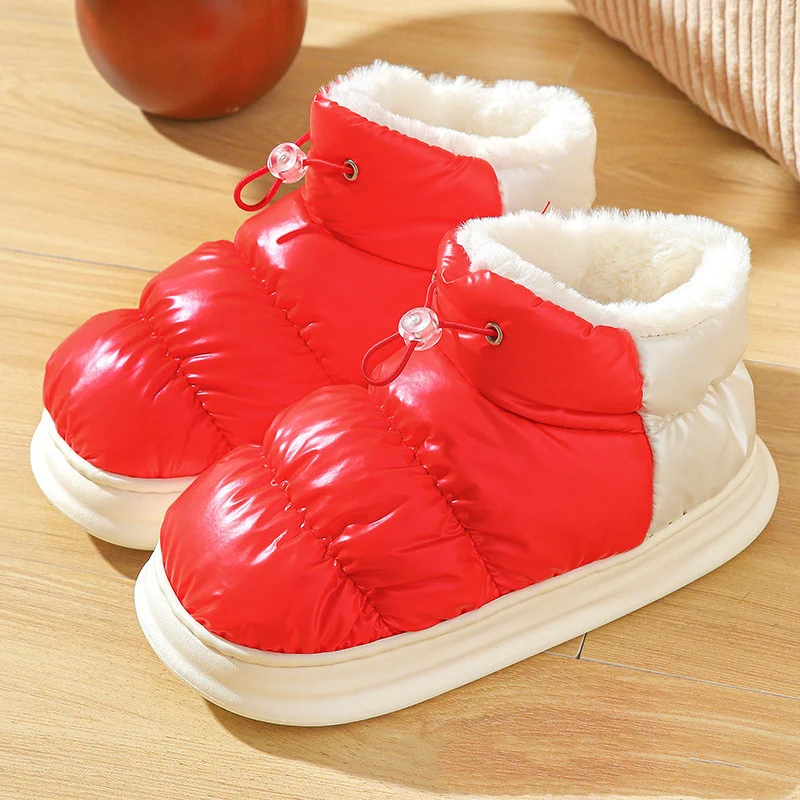 Botas de nieve para mujer impermeables y cortaviento con tejido de plumón para un invierno cálido y seco.