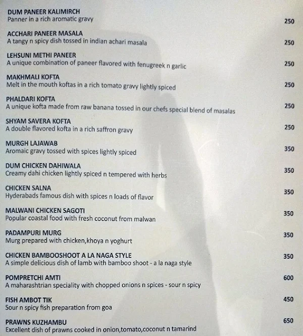 Tamarind menu 