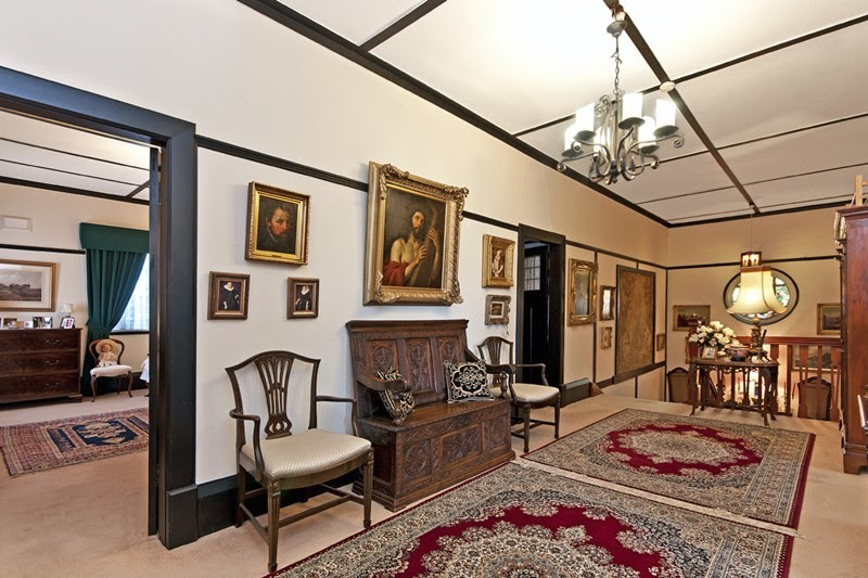 The upstairs landing at 69 French Street, Hamilton, showing the entrance to the "green" bedroom.