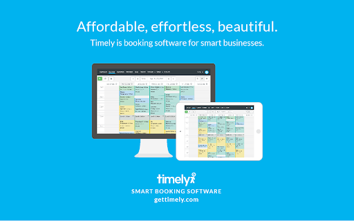 Affordable, effortless, beautiful. Timely booking software businesses. timelyz gettimely.com 