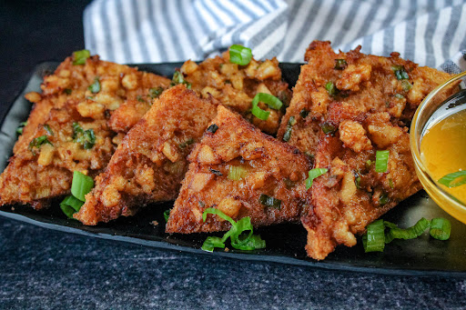 A platter of Shrimp Toast.