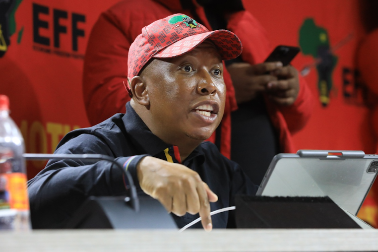 EFF leader Julius Malema has taken on Kenya's President William Ruto over his stance on the Israel-Palestine conflict. File photo.