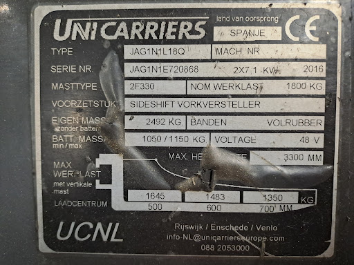 UNICARRIERS JAG1N1L18Q