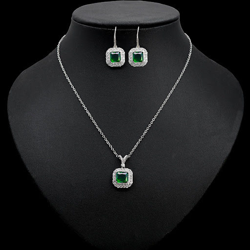 Title 5, High-End New Light Luxury Zircon Necklace Earri...