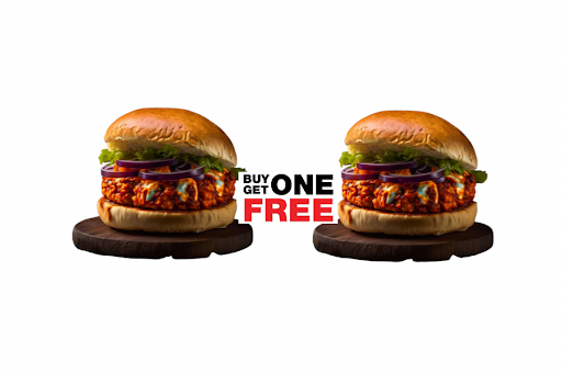 Chicken Tikka Cheese Burger Buy 1 Get 1