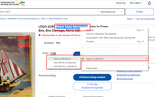 Search on BrickLink