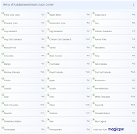 Kalabairaweshwara Juice Center menu 1