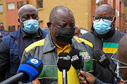 ANC president Cyril Ramaphosa in Soweto on the local government elections campaign trail on September 18 2021.