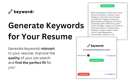 Keywordr: Resume Tool & AI Keyword Generation