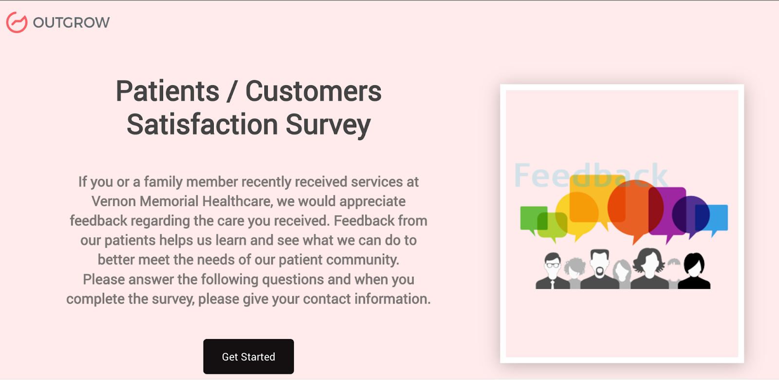 premade by outgrow patients/customers satisfaction survey