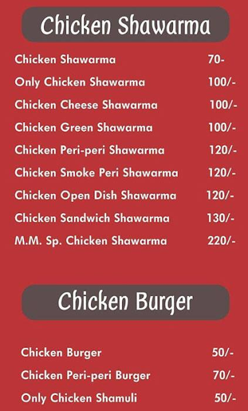 MM Shawarma Point menu 