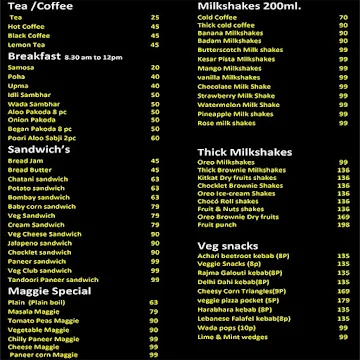 We Me Cafe menu 