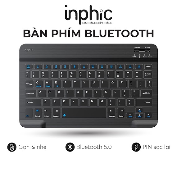 [Mã Bmlt35 Giảm Đến 35K] Bàn Phím Bluetooth Inphic V750B Dùng Cho Android Windows Kết Nối Được Với Tablet Táo - 