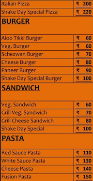 Shake Day Cafe menu 3