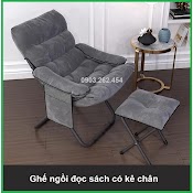 Ghế Thư Giãn Lười Ngồi Đọc Sách Kèm Gác Chân, Có Thể Gấp Gọn Thuận Tiện, Tựa Lưng Thoải Mái - Bh 12 Tháng - Re0676