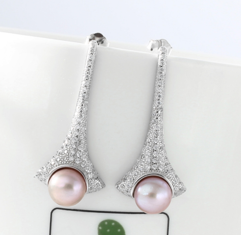 Title 3, Natural Pearl Earrings Pure Silver Womens Earr...