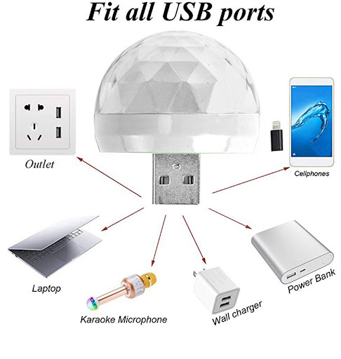 Title 4, USB 5V Light Stage Effect Disco Ball DJ Party H...