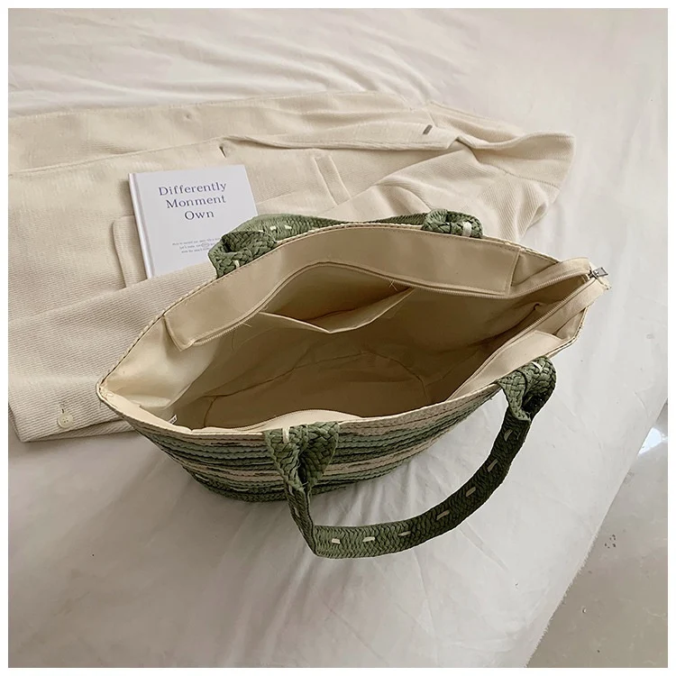 Title 14, Bolsa feminina casual de praia com alça de ombr...