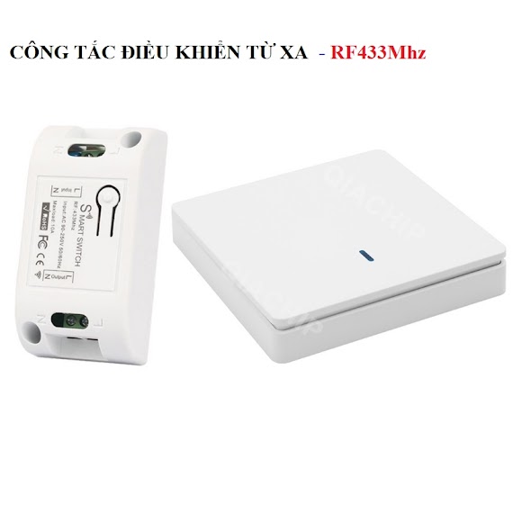 Bộ Công Tắc Điều Khiển Từ Xa Dán Tường Bật Tắt Đèn Quạt Một Công Tắc Và 1 Bộ Thu Tăng Kèm Pin Công Tắc Cầu Thang