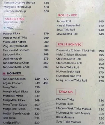 Daawat Restorent Since 2001 menu 