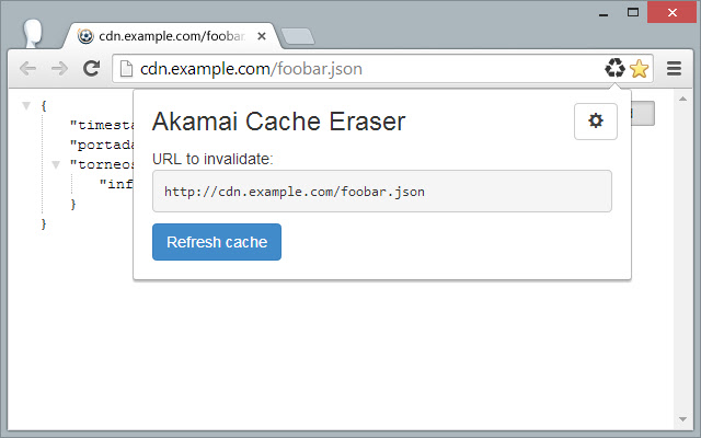 Akamai Cache Eraser chrome extension