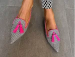 Houndstooth Rose Red Tassel