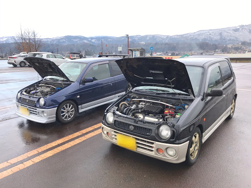 スズキ アルトワークスを華麗にカスタム By 聖神邪 01 19 クソ寒いのに爆音ワークスさんと走りに行きました 峠をランデブーして新潟県まで来ましたよ す Cartune