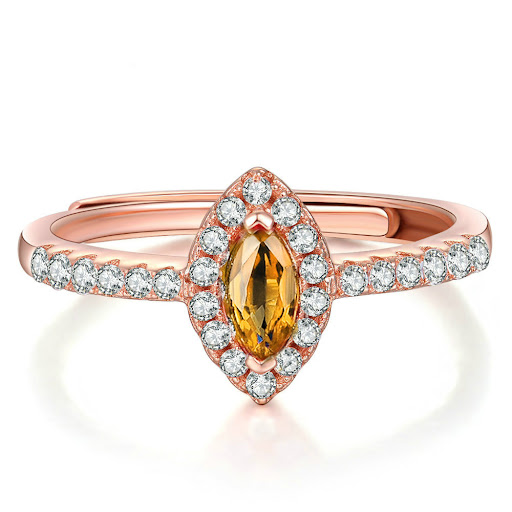 Title 2, Natural citrine and zircon rose gold jewelry se...