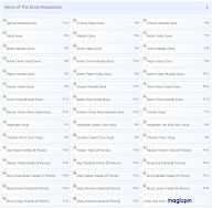 The Dosa Restaurant menu 1