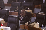 A reflective moment for former president Jacob Zuma at the state capture inquiry proceedings in Braamfontein. 